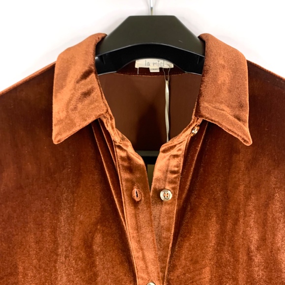 La Miel Velvet buttery soft, boho western dark academia dress in-chocolate/rust - Picture 3 of 10